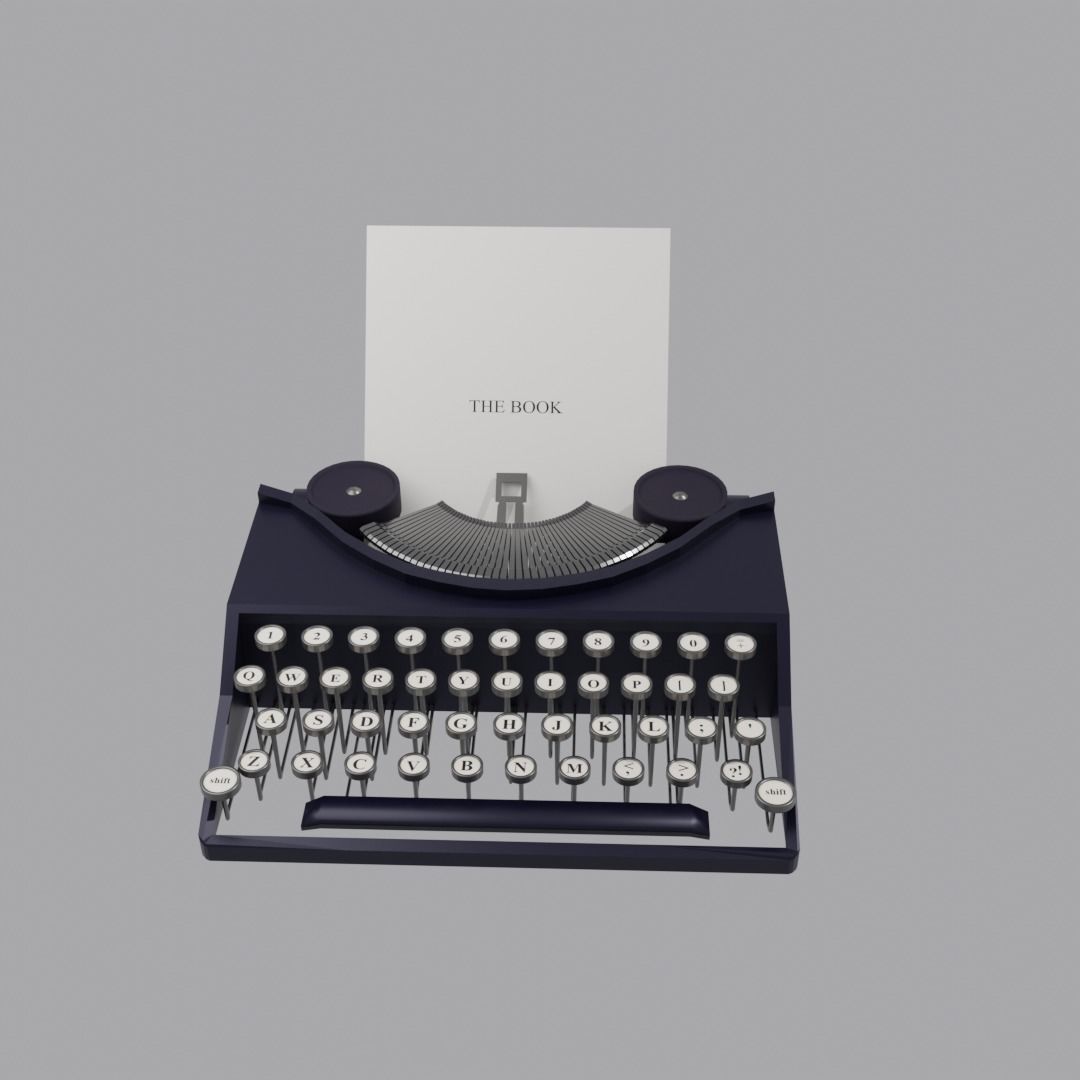 Retro typewriter 3D model_4
