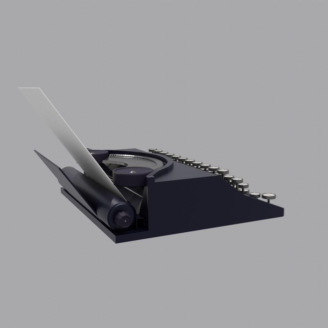 Retro typewriter 3D model_5