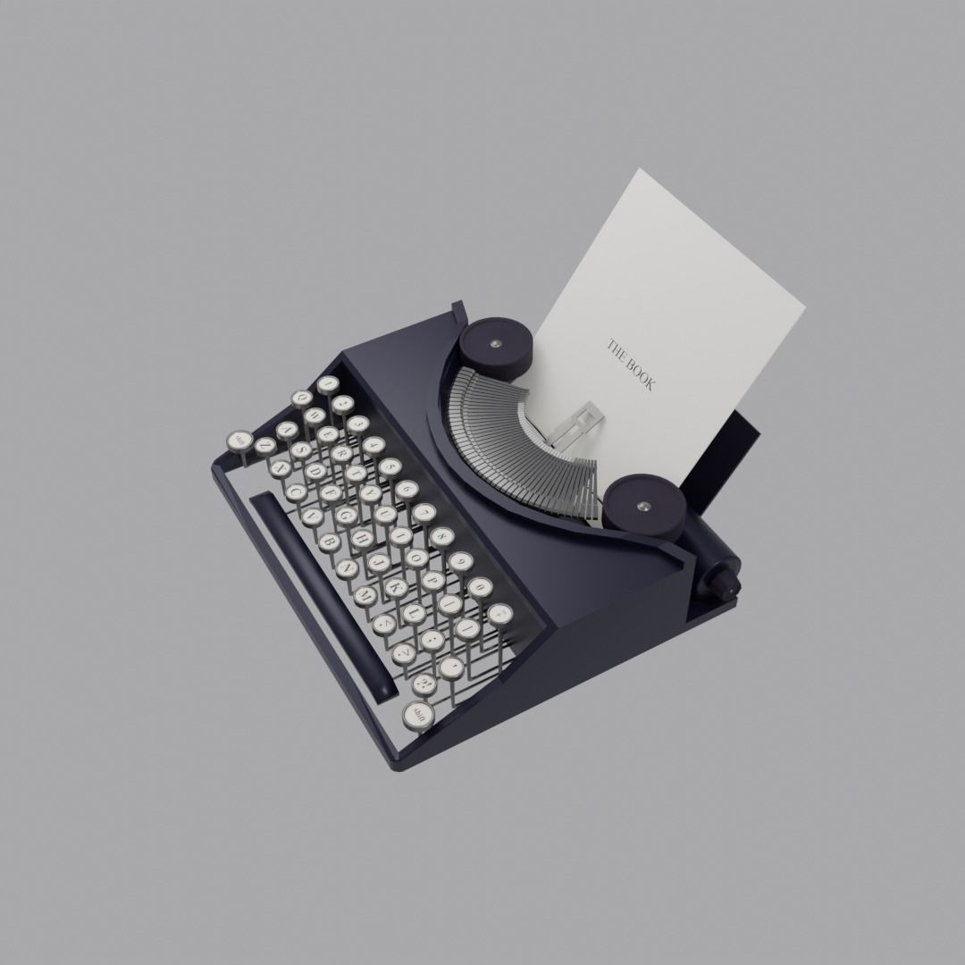 Retro typewriter 3D model_3