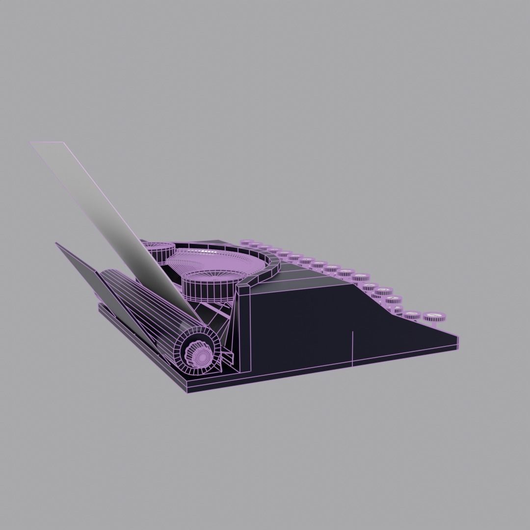 Retro typewriter 3D model_7