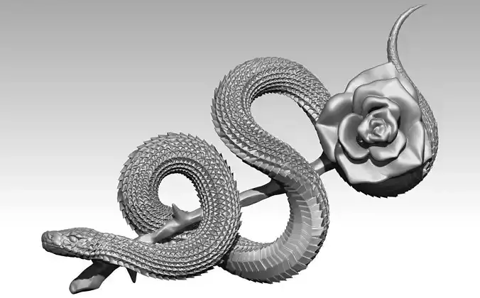 Poison rose danger snake  3D print model