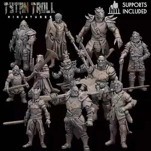 DND Heroes - Male Fighters Bundle  - Pre-Supported