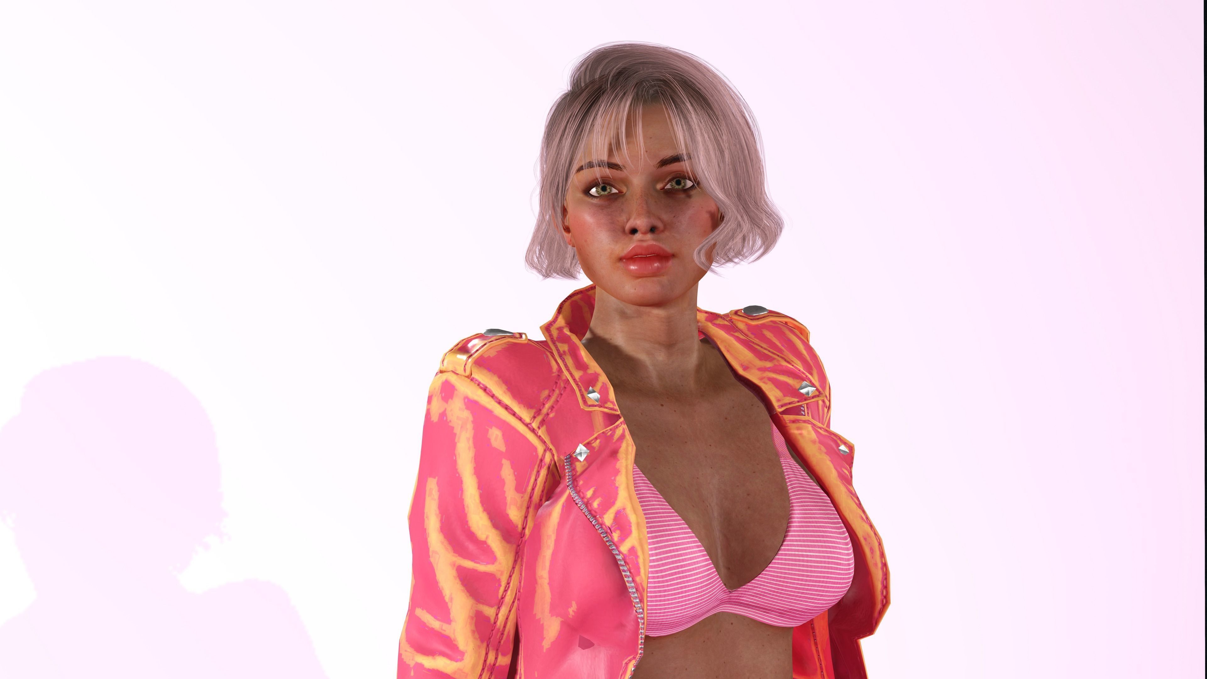 Miya-Female Character Low-poly 3D model_10