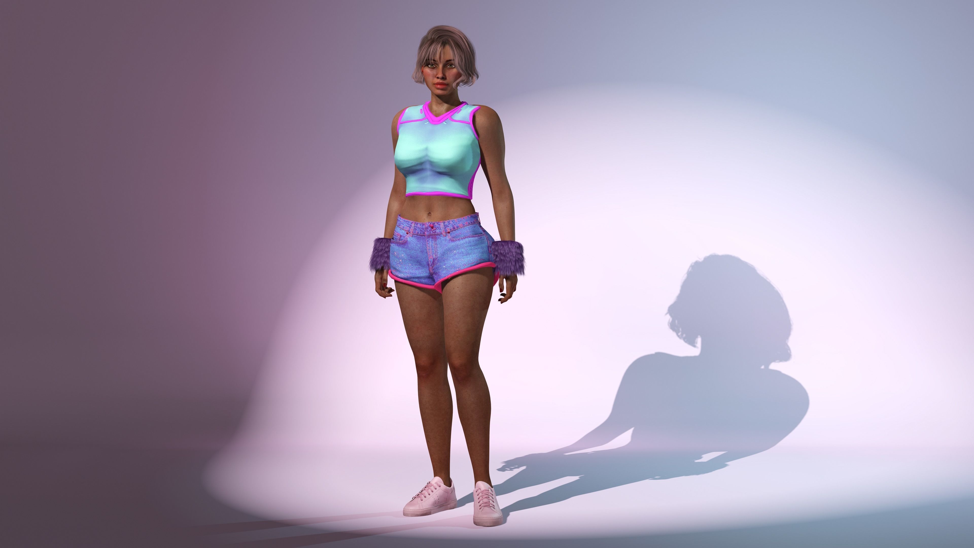 Miya-Female Character Low-poly 3D model_7