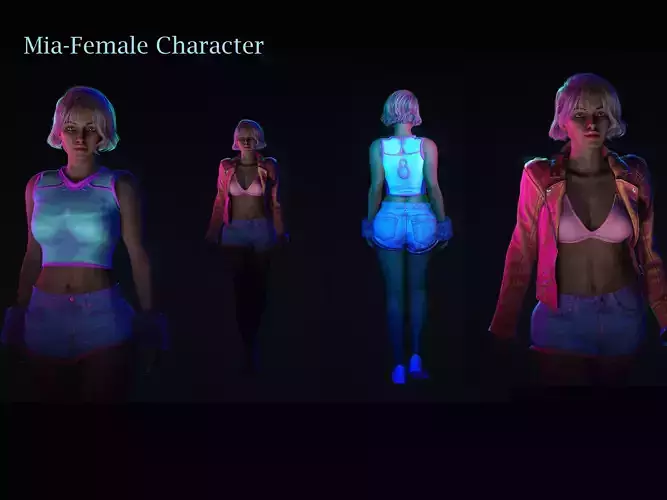 Miya-Female Character Low-poly 3D model Miya-Female Character Low-poly 3D model