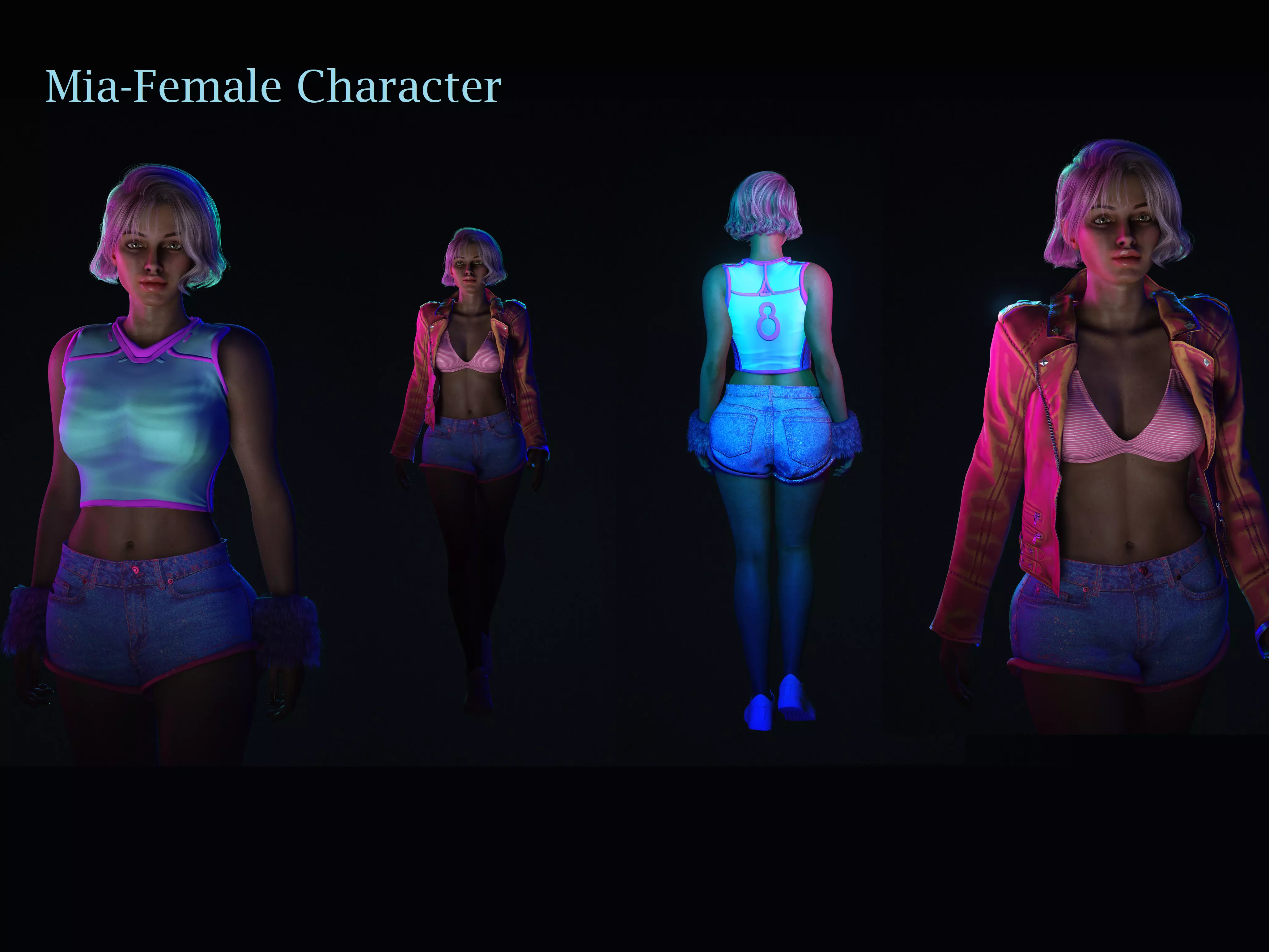 Miya-Female Character Low-poly 3D model_0