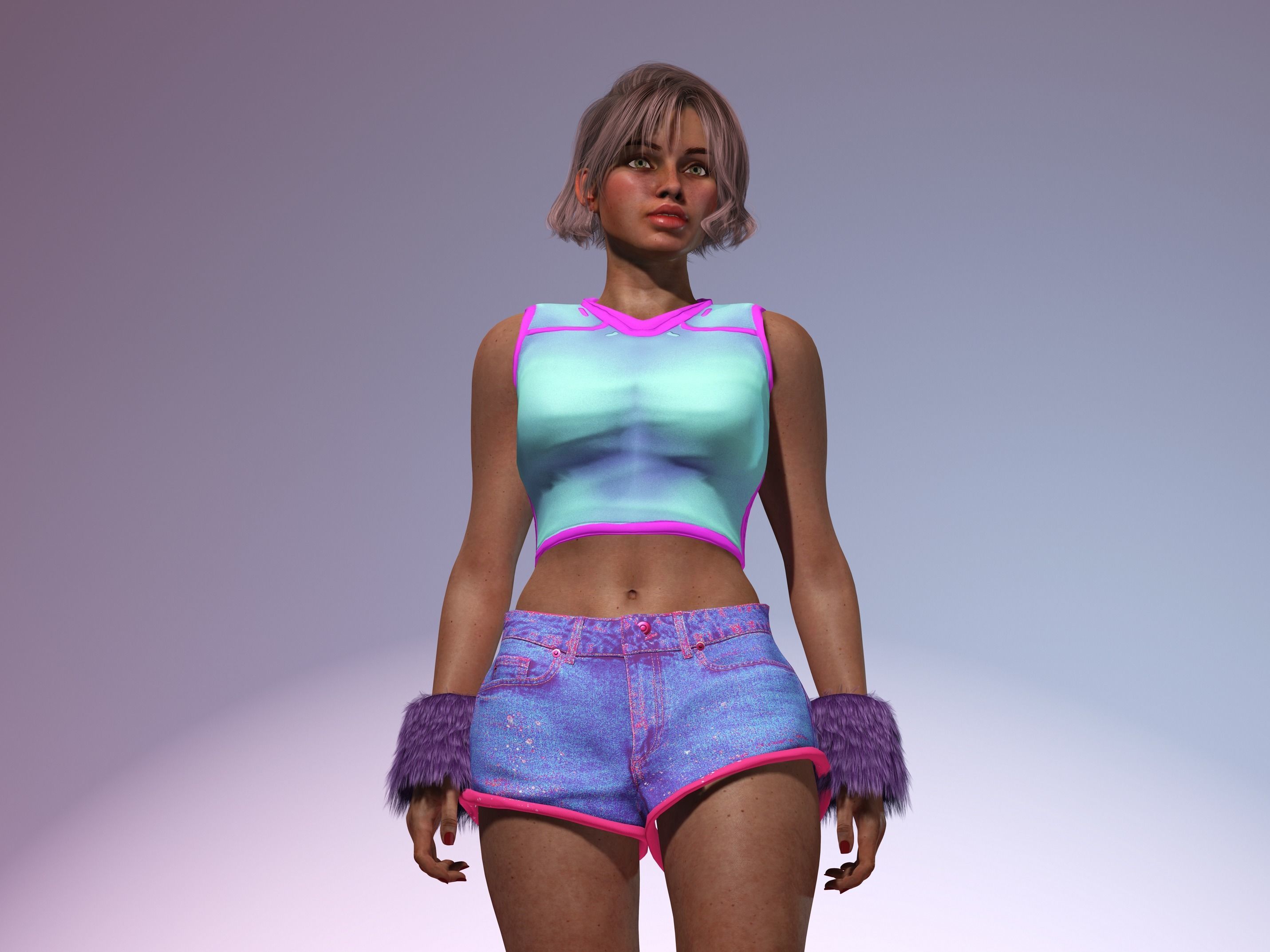 Miya-Female Character Low-poly 3D model_1