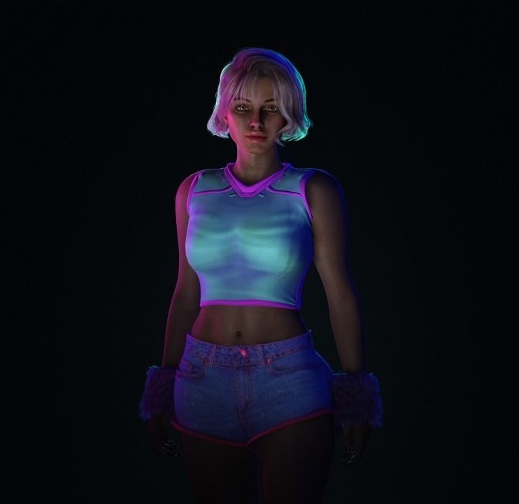 Miya-Female Character Low-poly 3D model_5