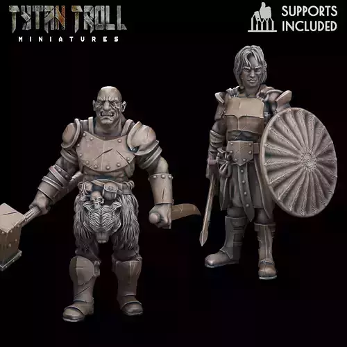 DND Heroes - Goliath Fighters - Pre-Supported 3D print model