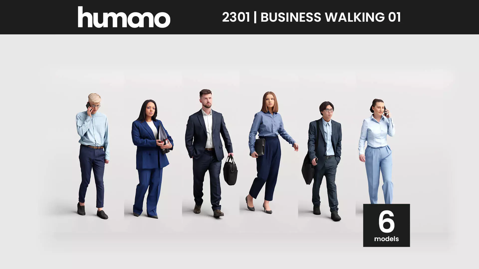 Humano 6 - Collection 2301 - PEOPLE FOR OFFICE - 6 x 3D models  3D model_0