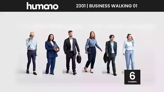 Humano 6 - Collection 2301 - PEOPLE FOR OFFICE - 6 x 3D models  3D model