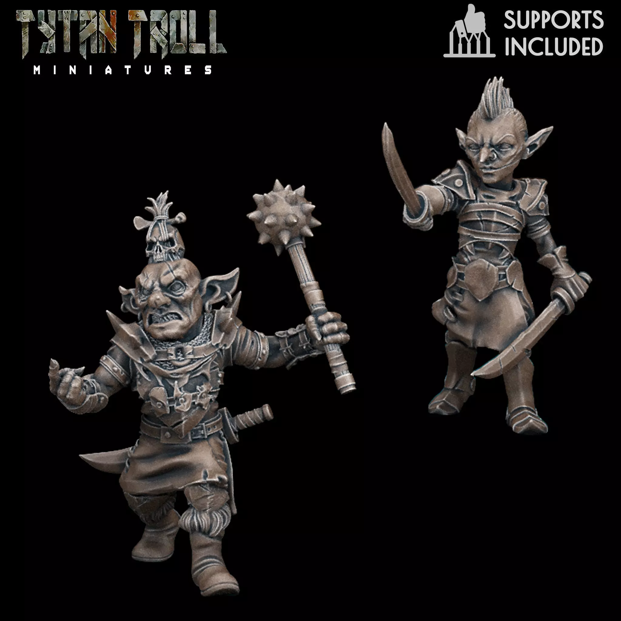 DND Heroes - Goblin Fighters - Pre-Supported 3D print model