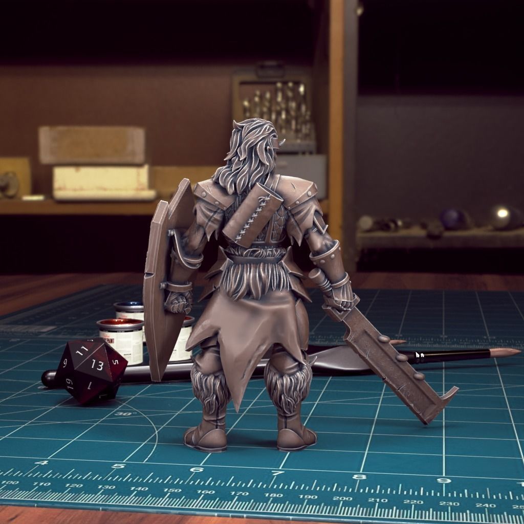 DND Heroes - Female Orc Fighter - Pre-Supported 3D print model_3