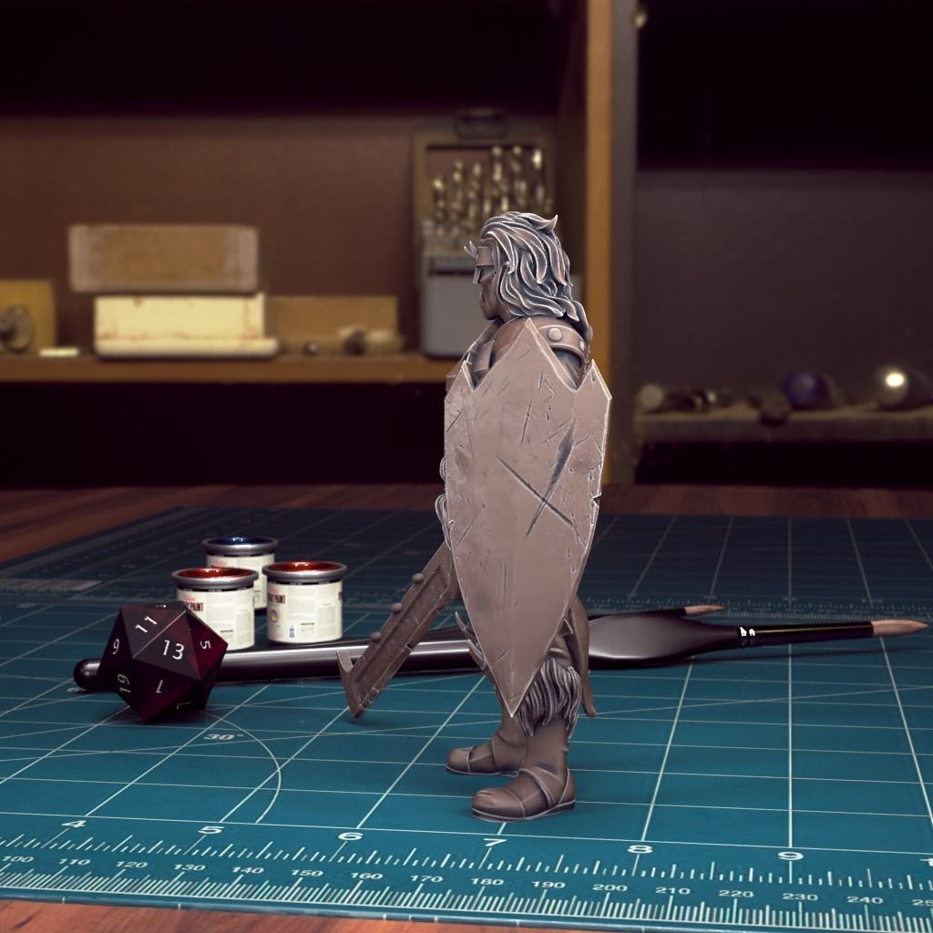 DND Heroes - Female Orc Fighter - Pre-Supported 3D print model_2