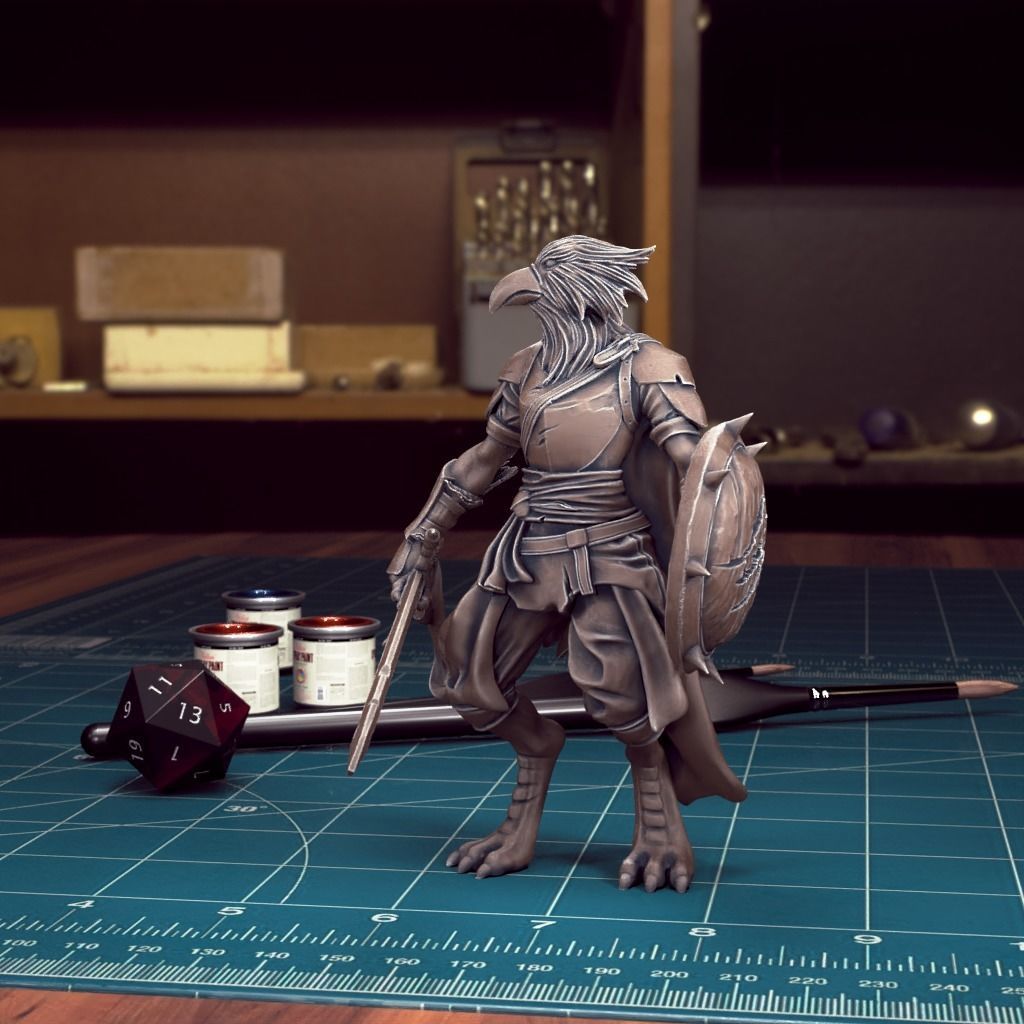 DND Heroes - Female Kenku Fighter - Pre-Supported 3D print model_2