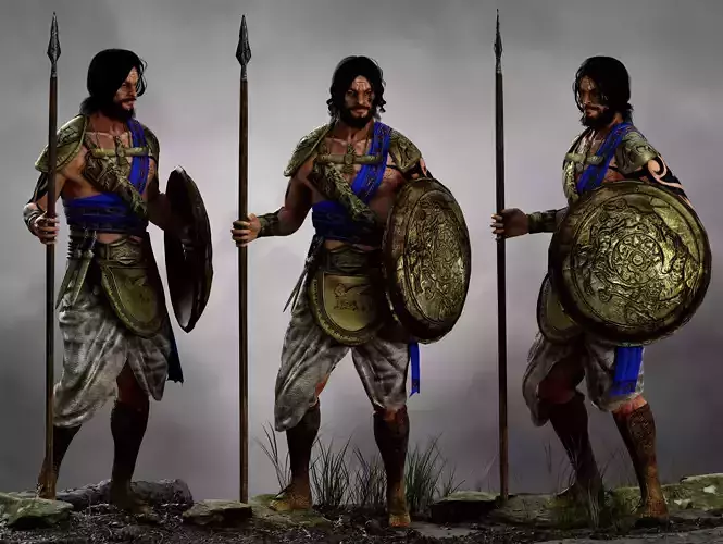 Antique Warrior Low-poly 3D model