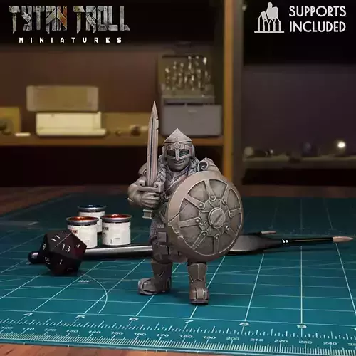 DND Heroes - Female Dwarf Fighter - Pre-Supported 3D print model