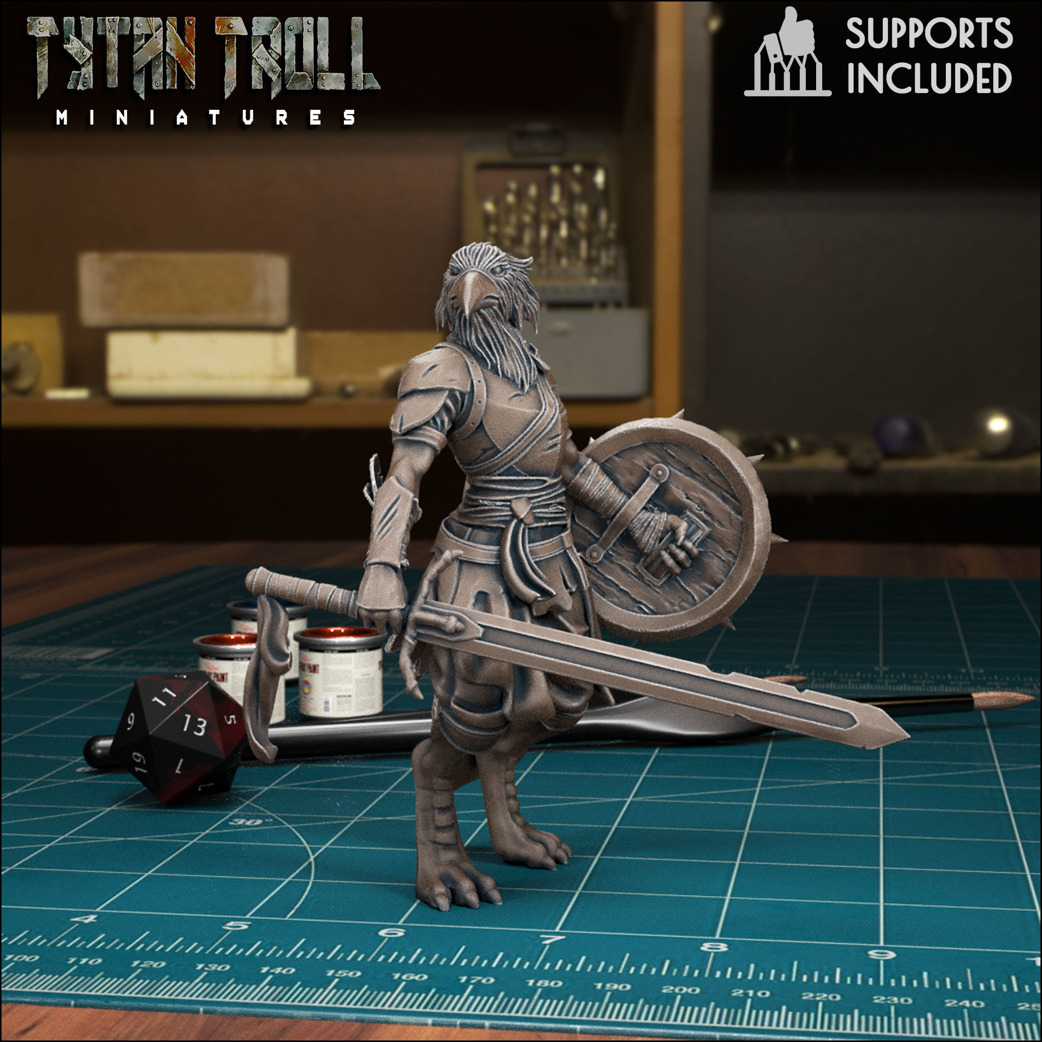 DND Heroes - Female Fighters - Pre-Supported 3D print model_41