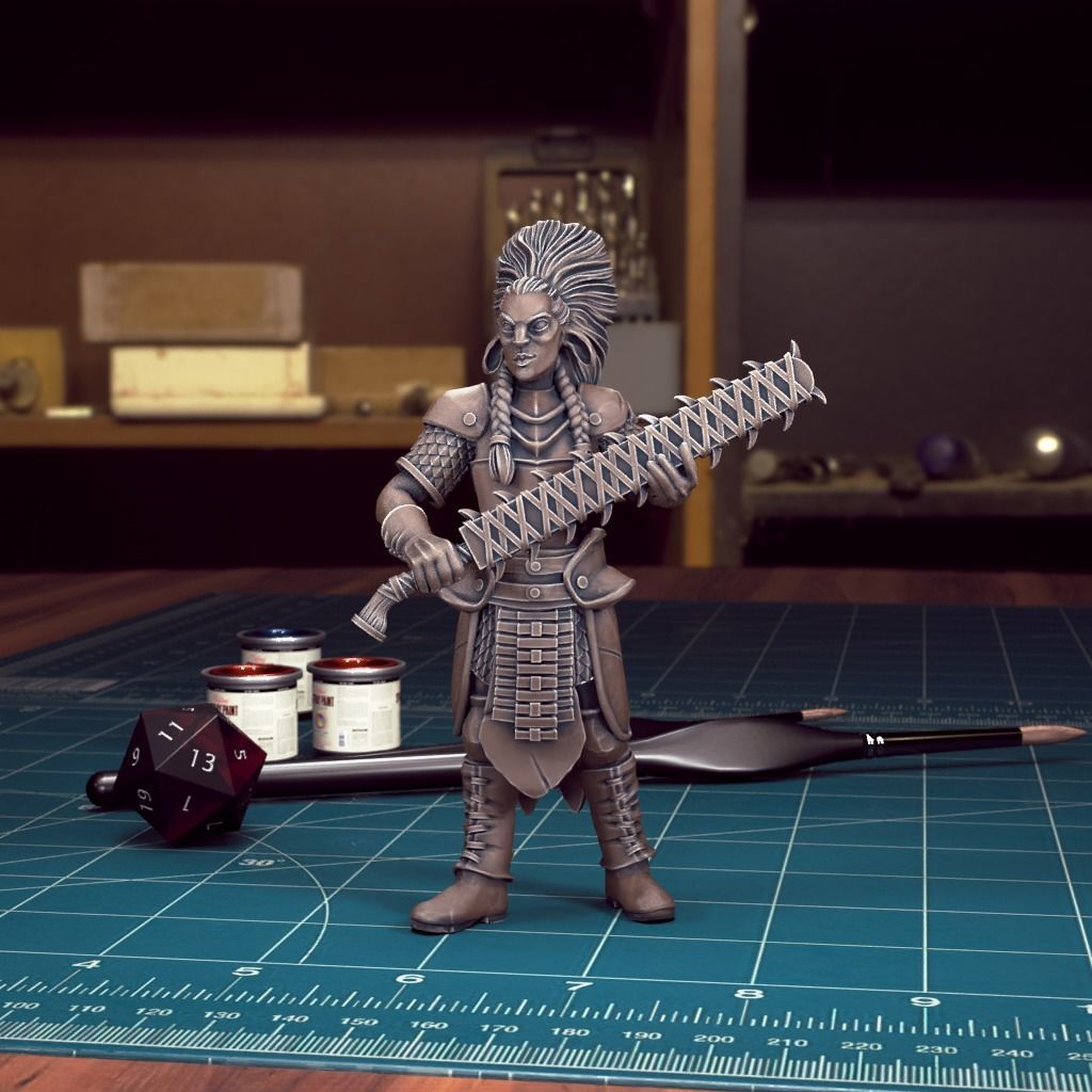 DND Heroes - Female Fighters - Pre-Supported 3D print model_17