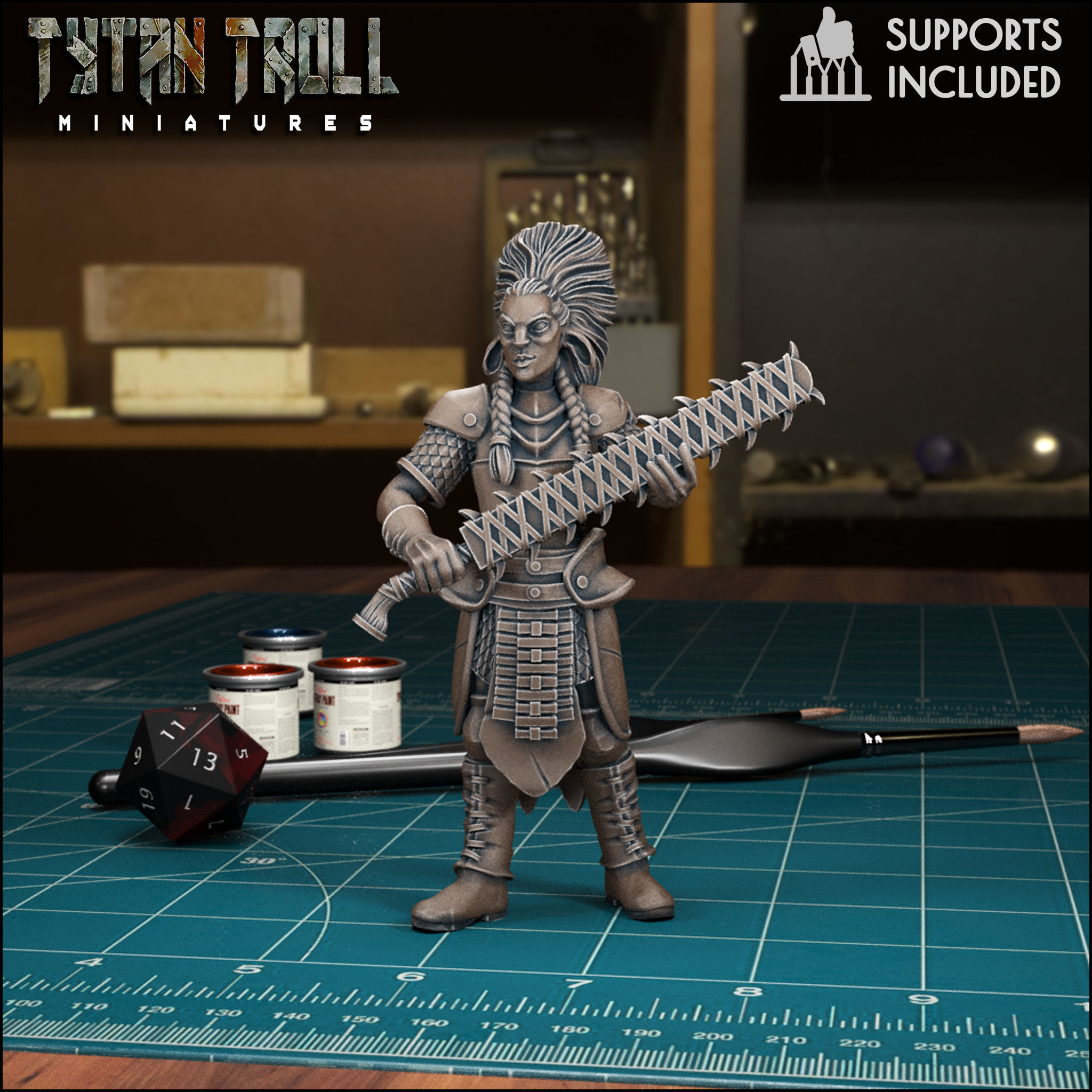 DND Heroes - Female Fighters - Pre-Supported 3D print model_16