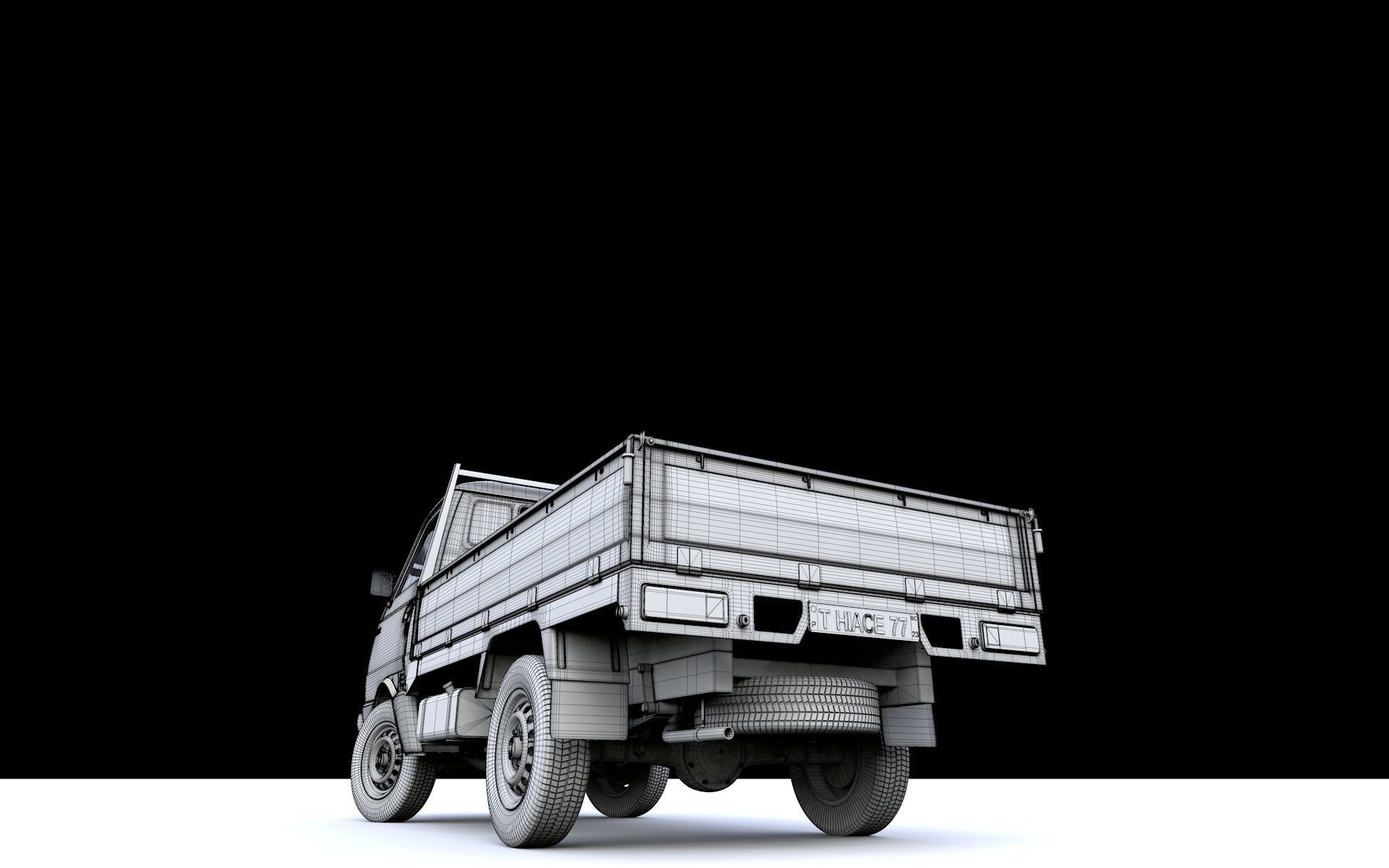 Toyota Hiace Pickup Truck 1977 3D model_11