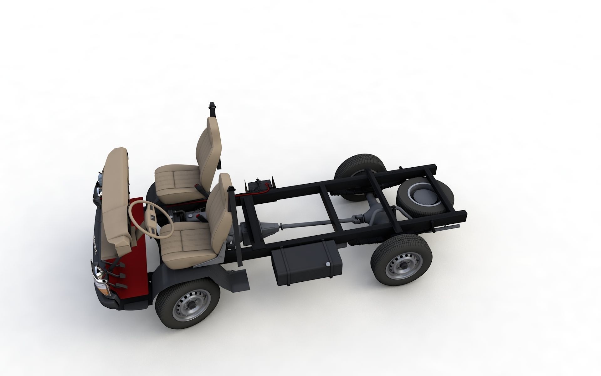 Toyota Hiace Pickup Truck 1977 3D model_7