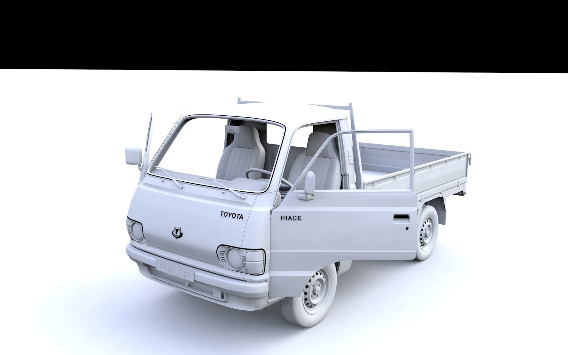 Toyota Hiace Pickup Truck 1977 3D model_18