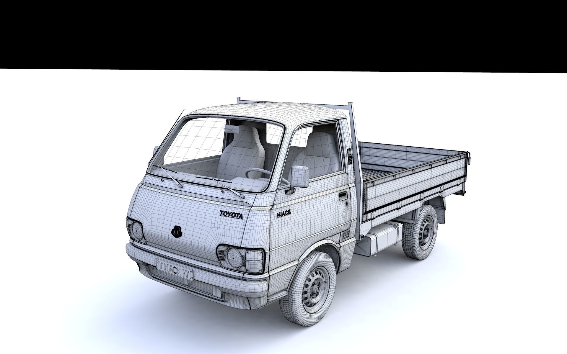 Toyota Hiace Pickup Truck 1977 3D model_19