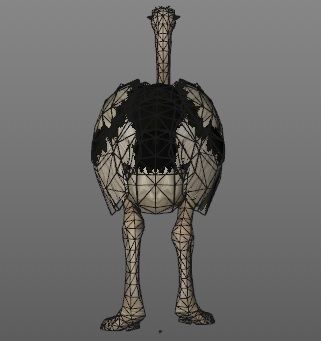 Ostrich animation Low-poly 3D model_6