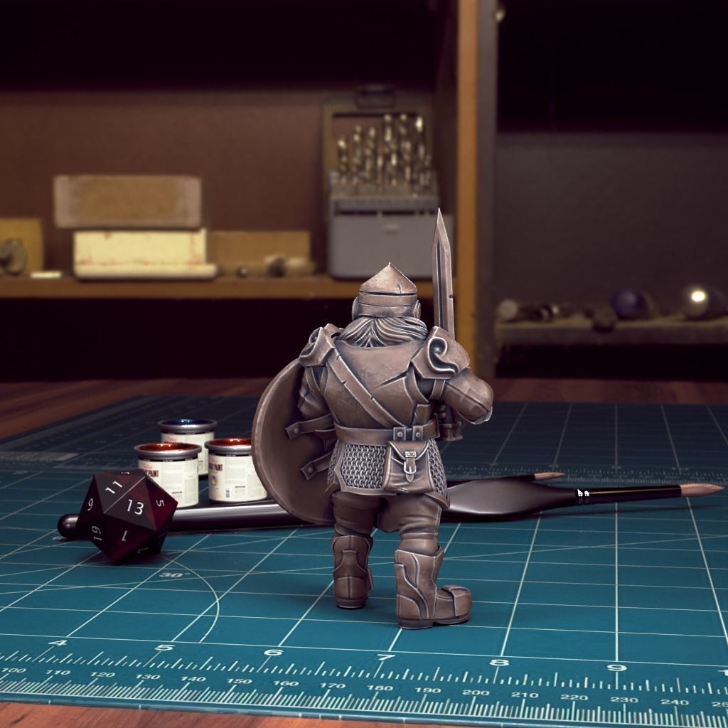 DND Heroes - Dwarf Fighters - Pre-Supported 3D print model_5
