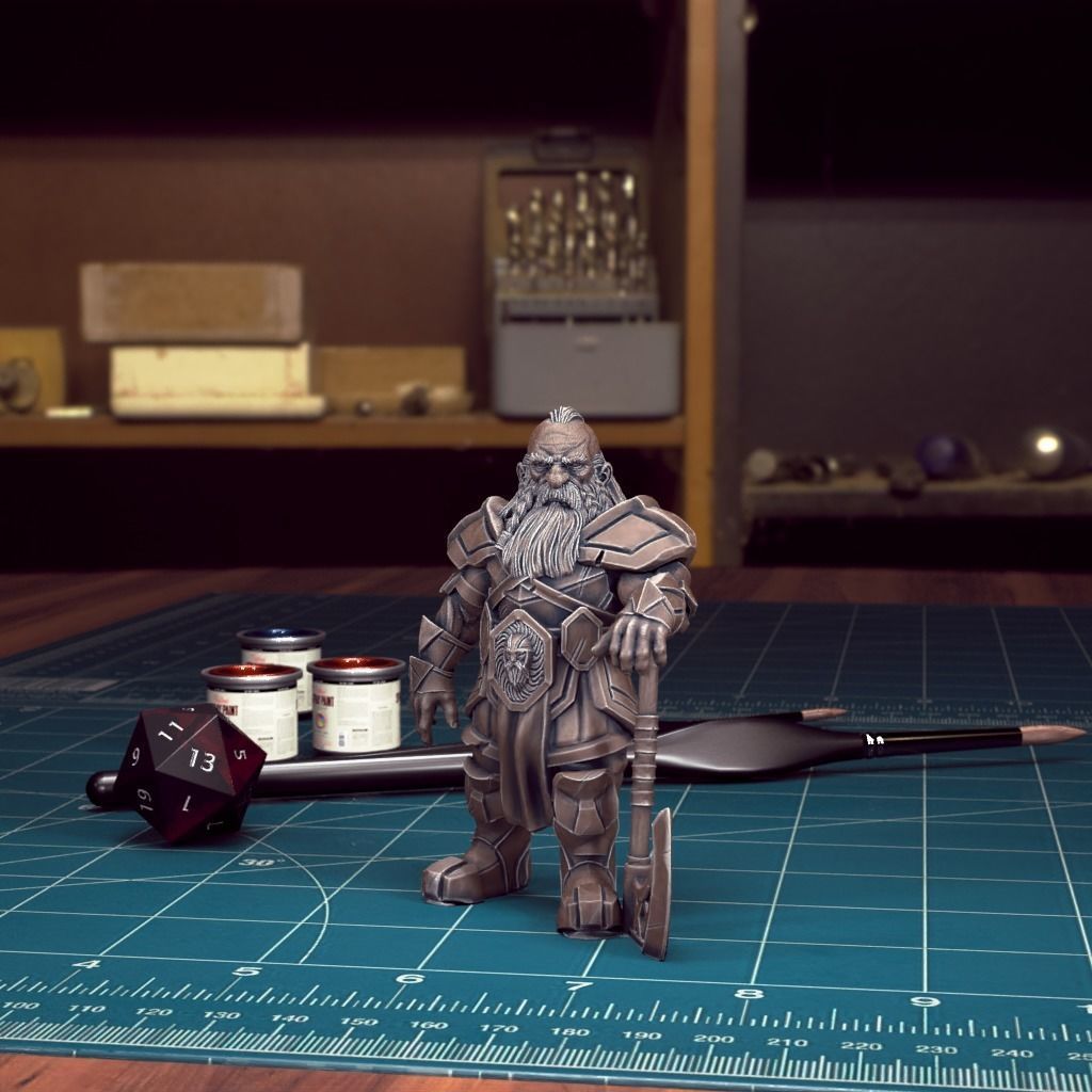 DND Heroes - Dwarf Fighters - Pre-Supported 3D print model_7