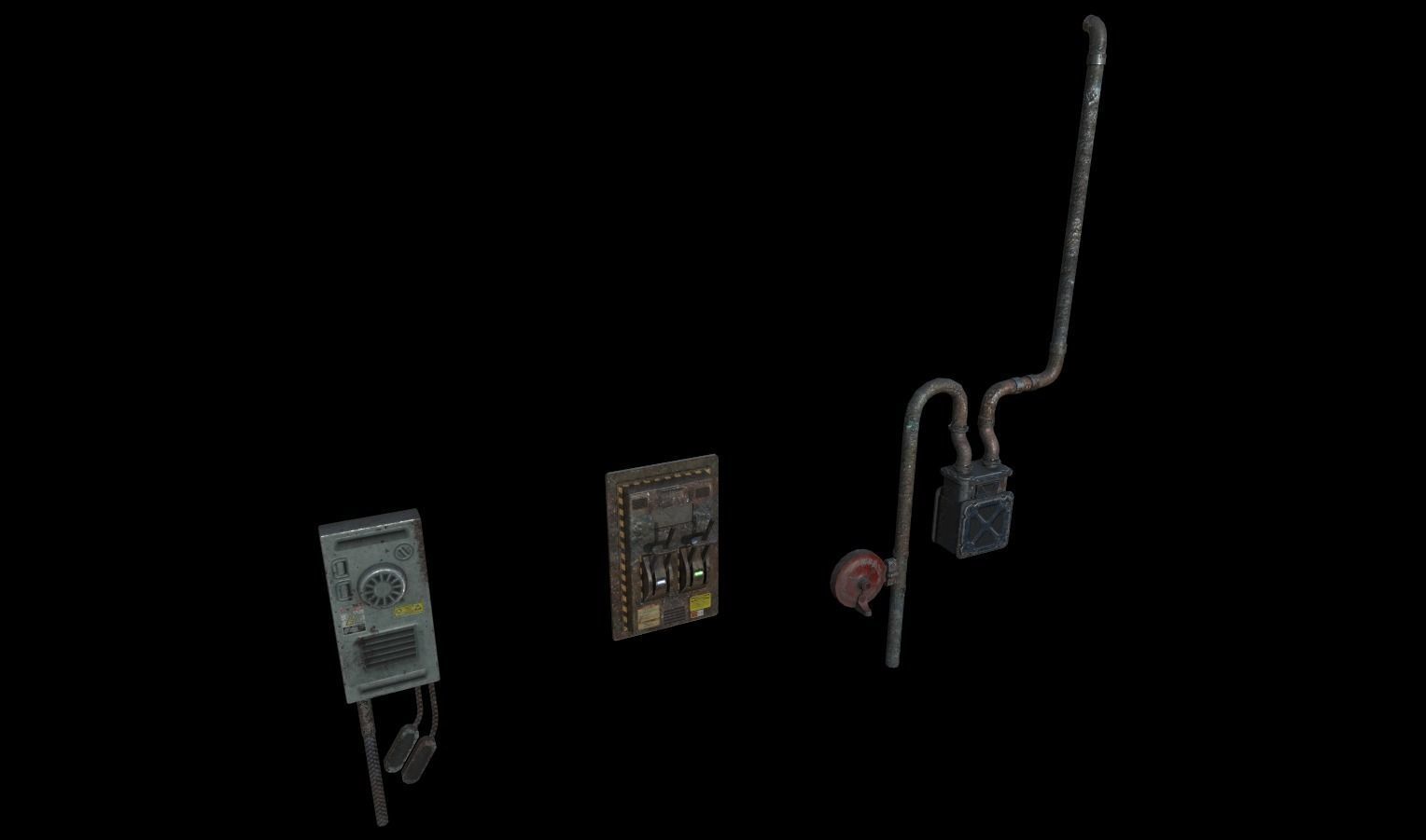 Electrical Panels Prop Pack Low-poly 3D model_3
