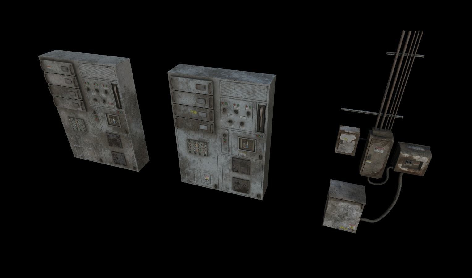 Electrical Panels Prop Pack Low-poly 3D model_15