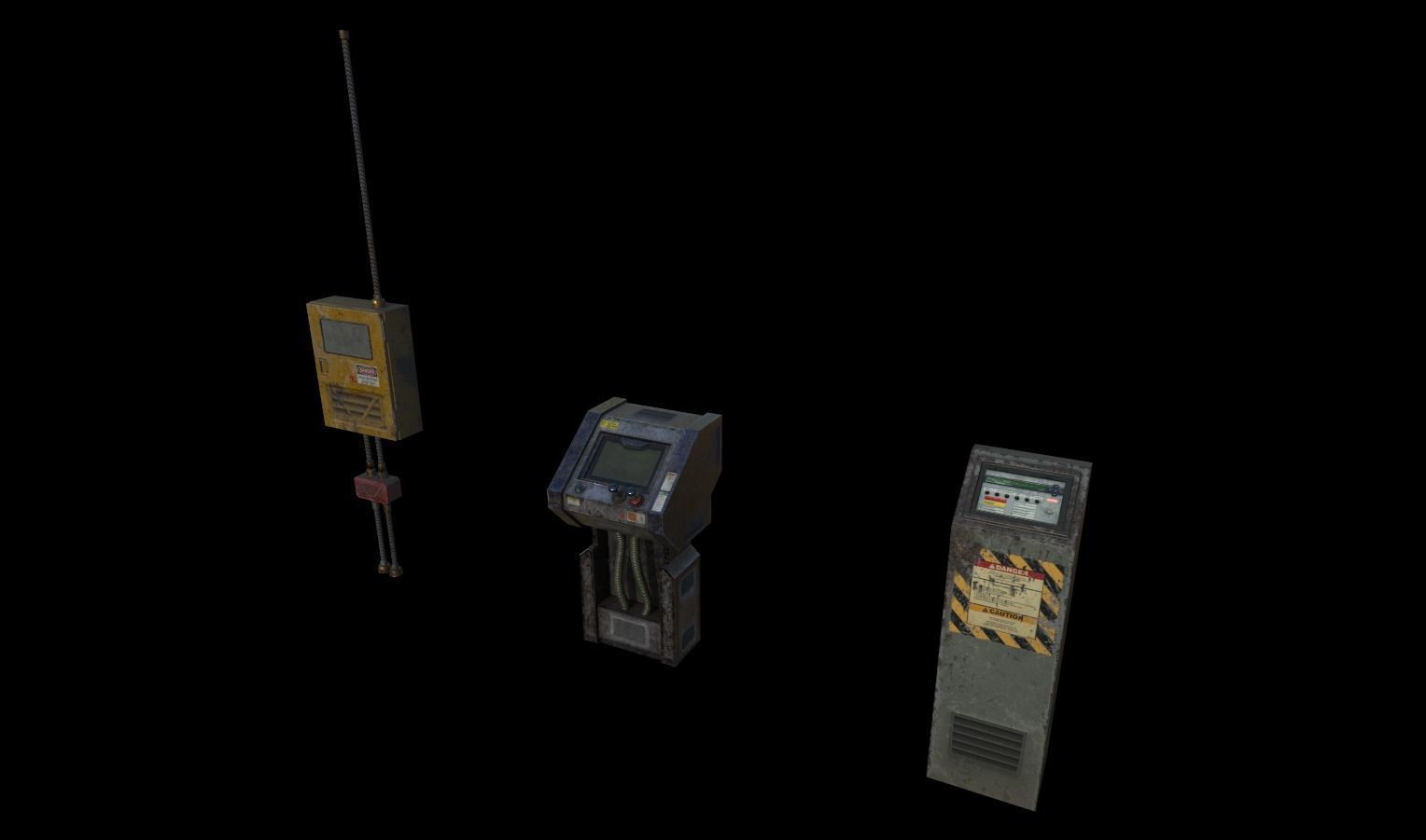 Electrical Panels Prop Pack Low-poly 3D model_1