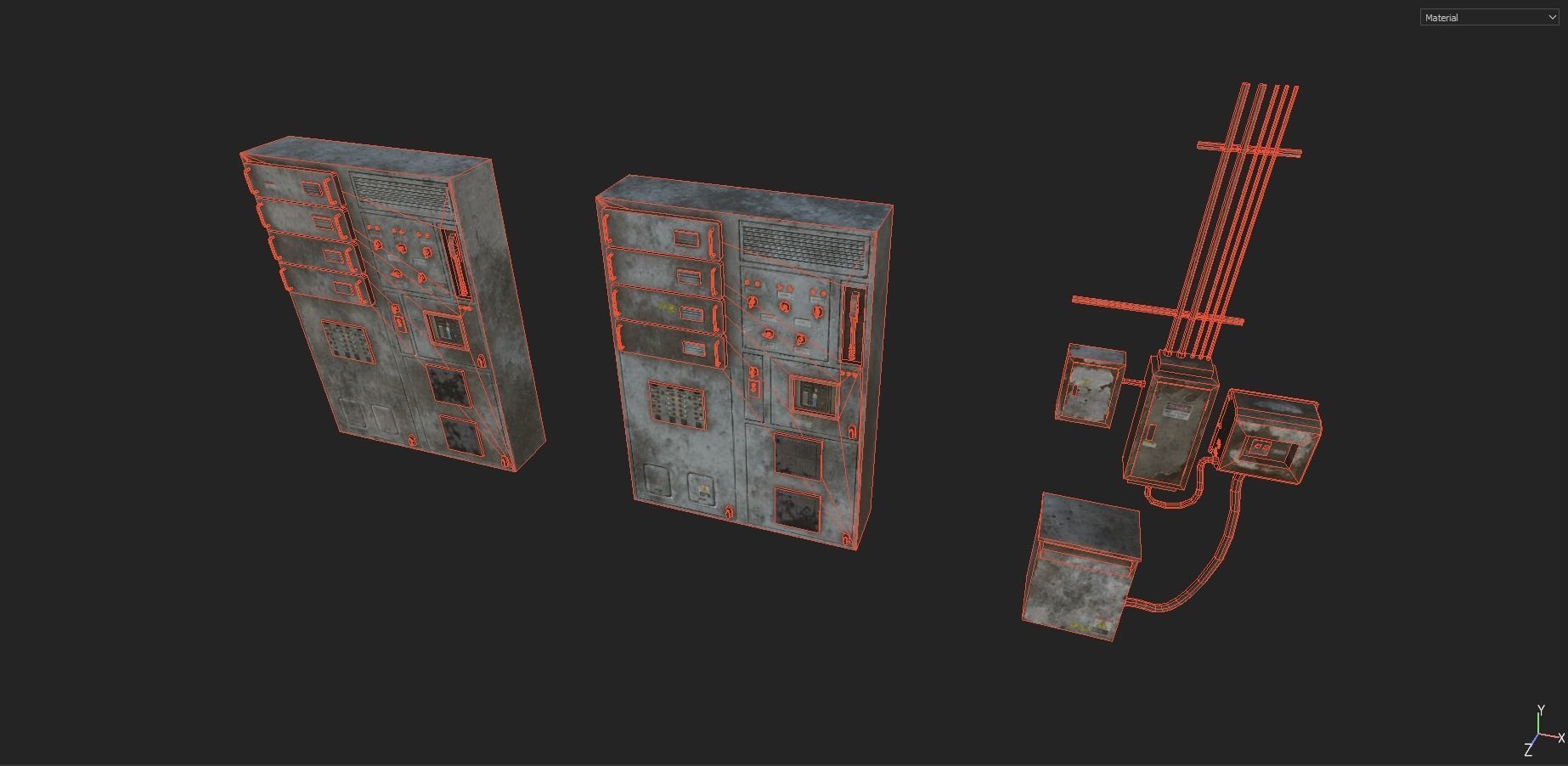 Electrical Panels Prop Pack Low-poly 3D model_16