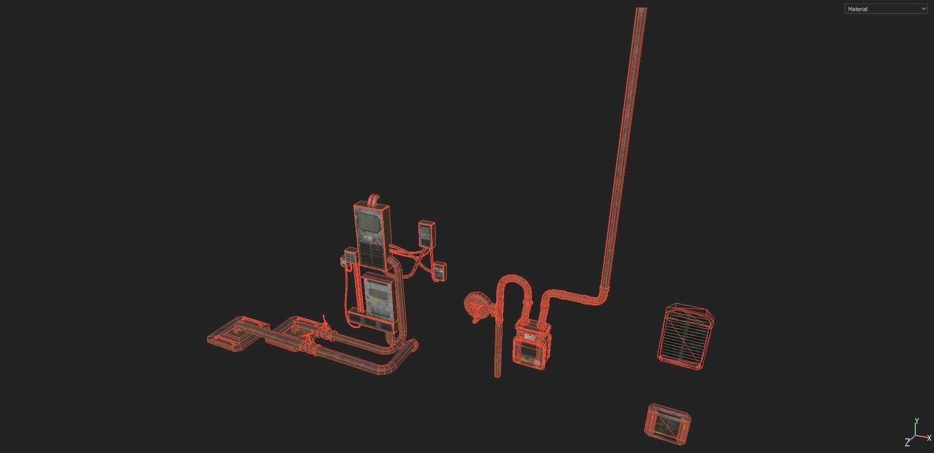 Electrical Panels Prop Pack Low-poly 3D model_8