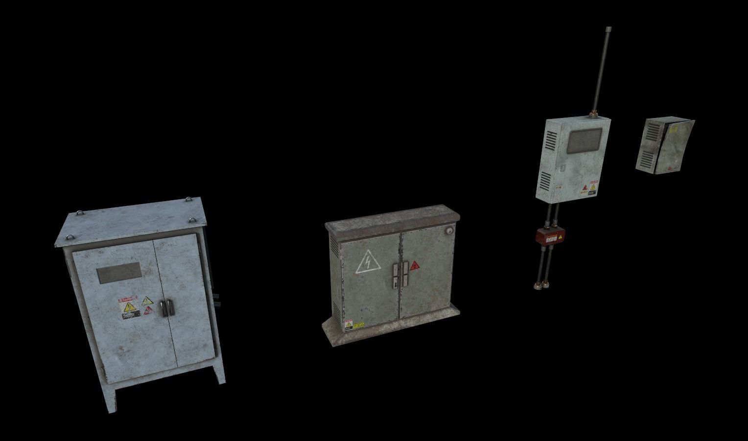 Electrical Panels Prop Pack Low-poly 3D model_9