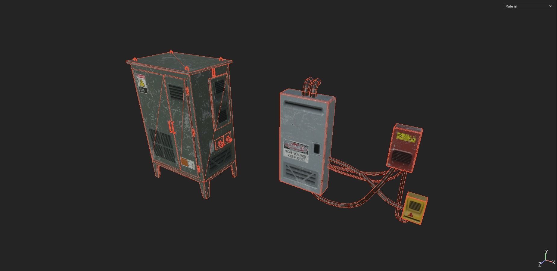 Electrical Panels Prop Pack Low-poly 3D model_14