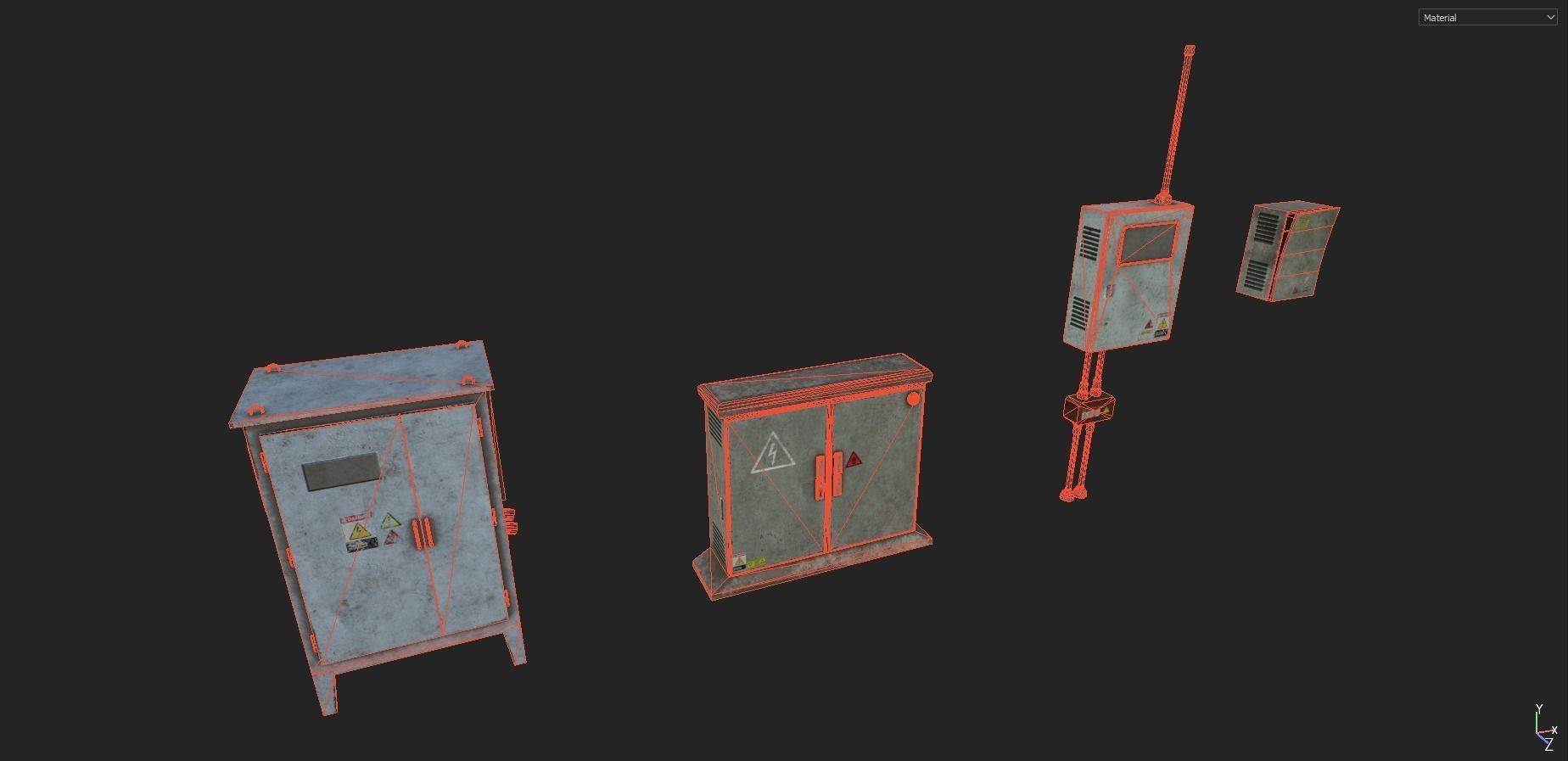 Electrical Panels Prop Pack Low-poly 3D model_10