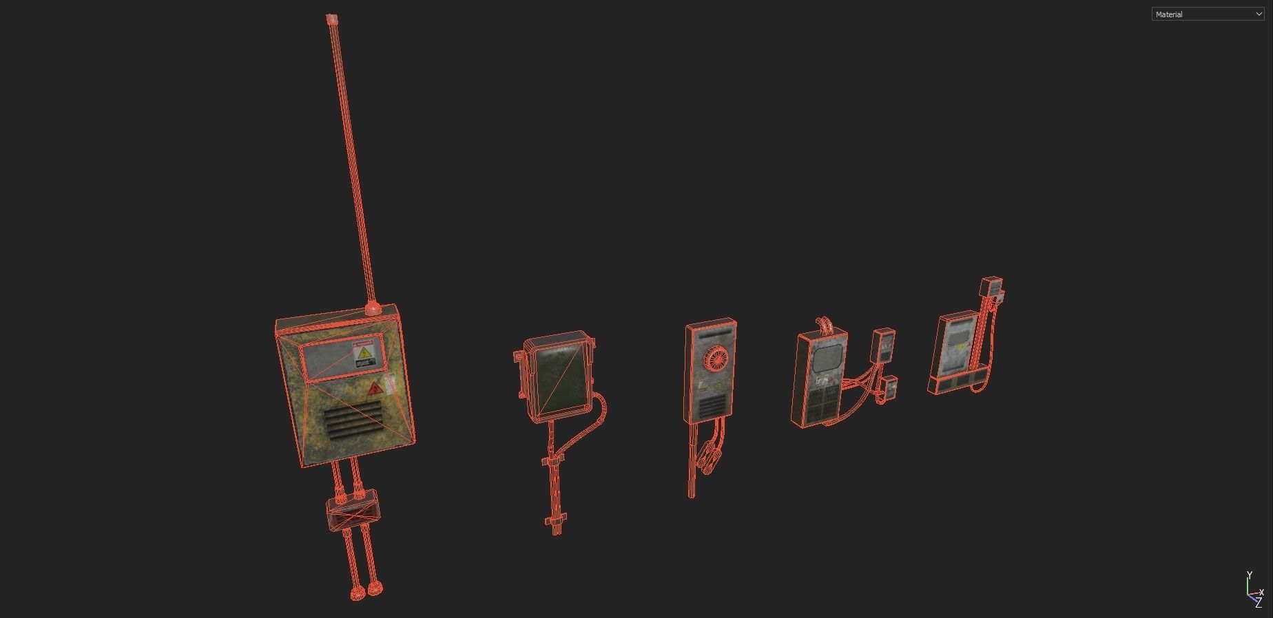 Electrical Panels Prop Pack Low-poly 3D model_6