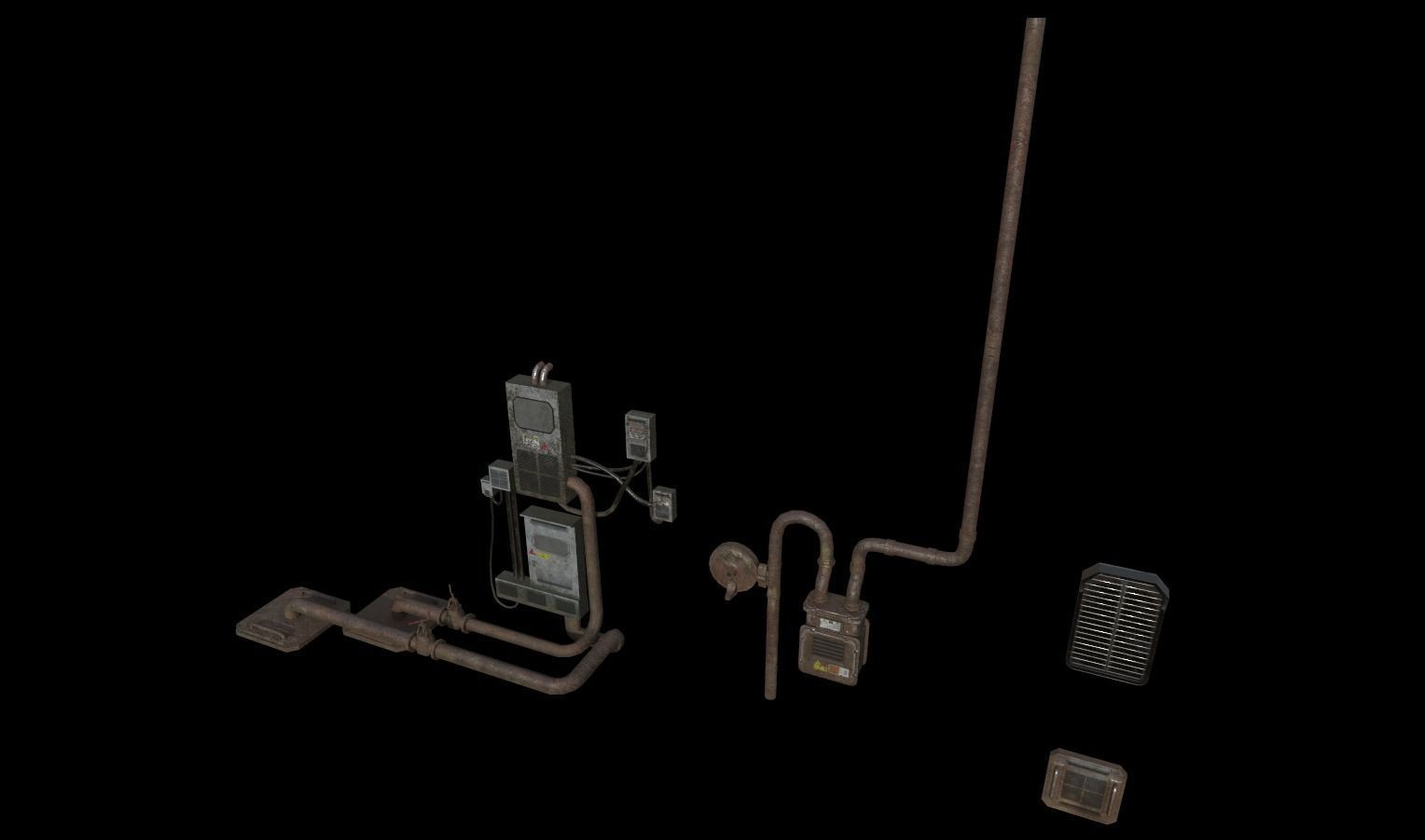 Electrical Panels Prop Pack Low-poly 3D model_7