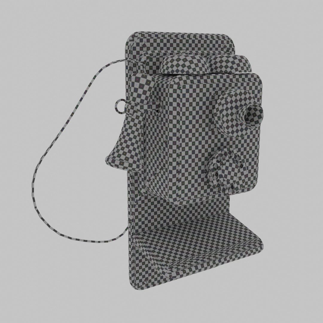 1930s Telephone Low-poly 3D model_17