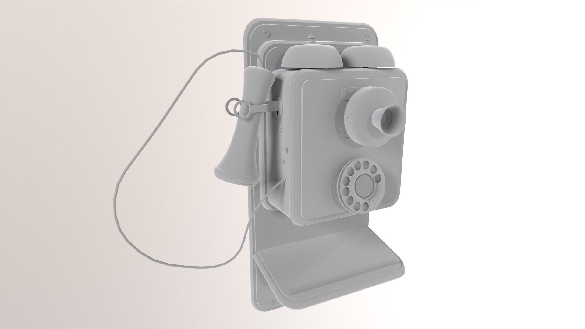 1930s Telephone Low-poly 3D model_13