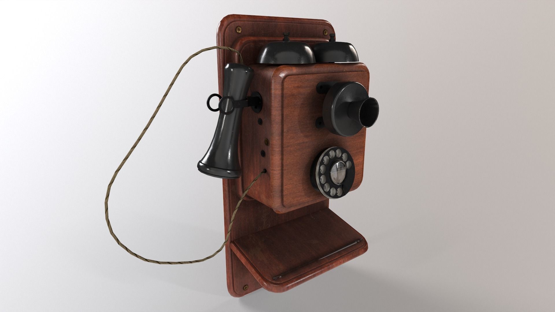 1930s Telephone Low-poly 3D model_10