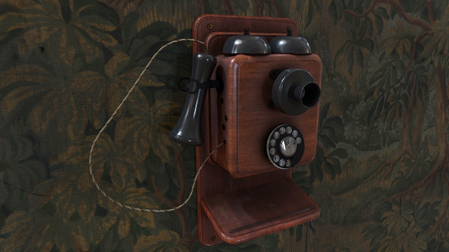 1930s Telephone Low-poly 3D model_12