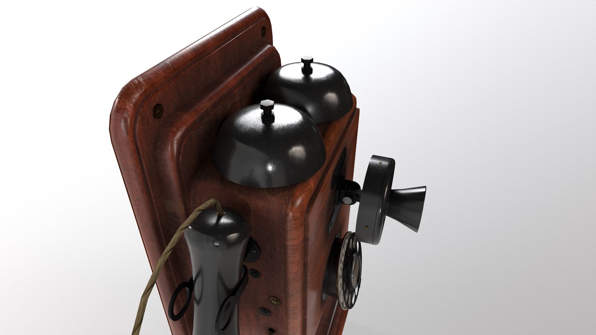 1930s Telephone Low-poly 3D model_9