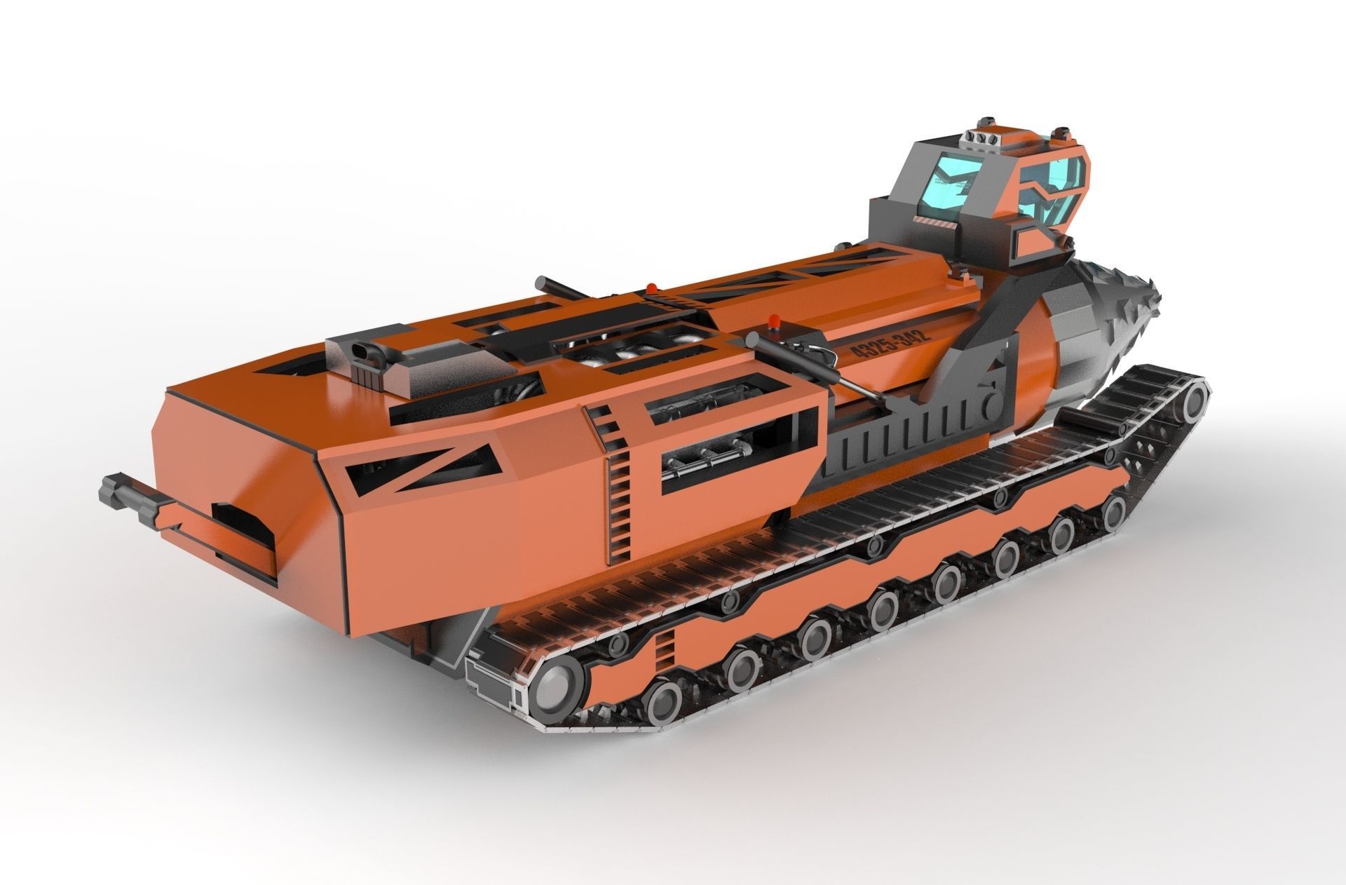 3d model Drill Mining Machine vehicle 3D model_3