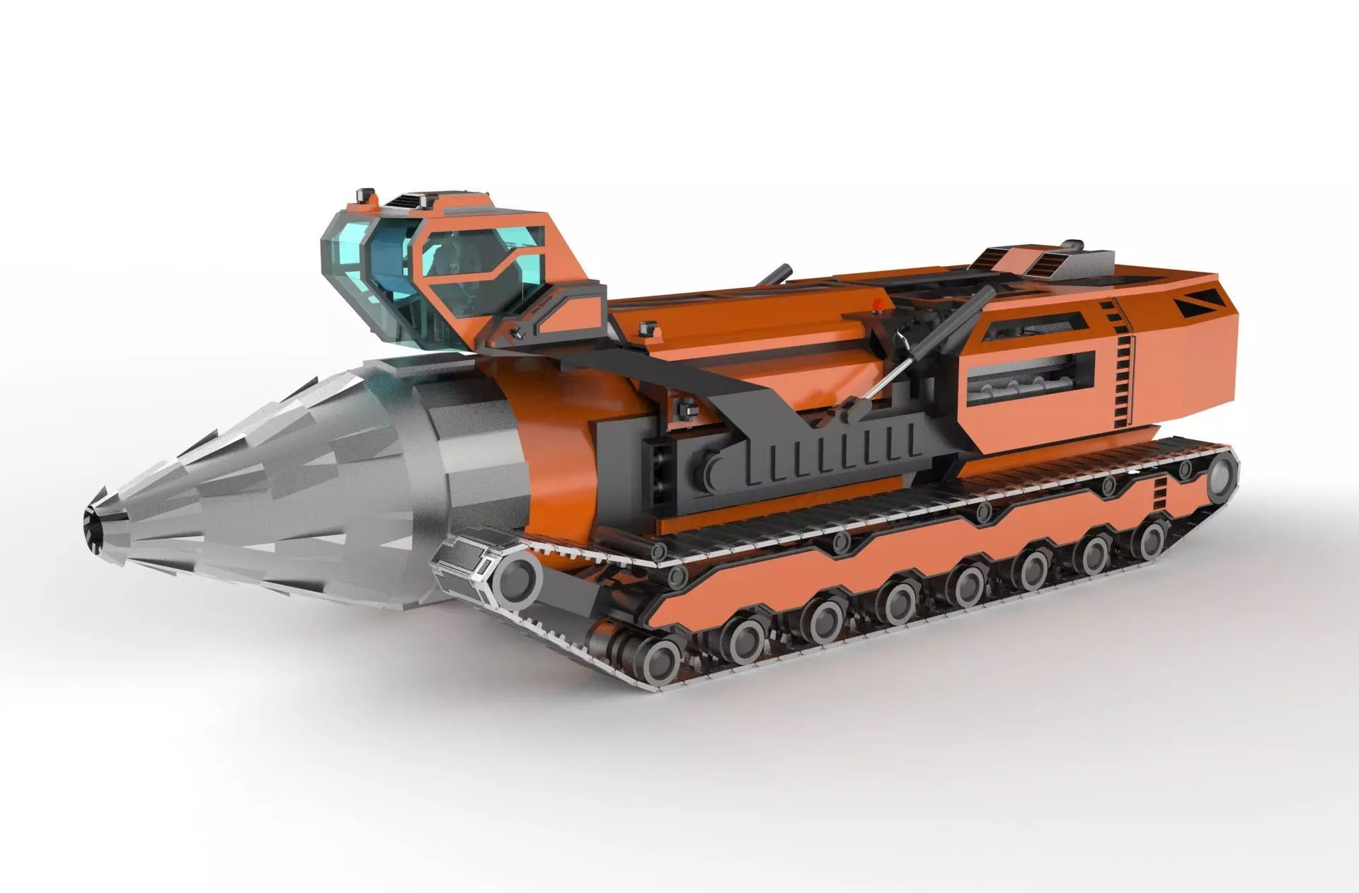 3d model Drill Mining Machine vehicle 3D model_0