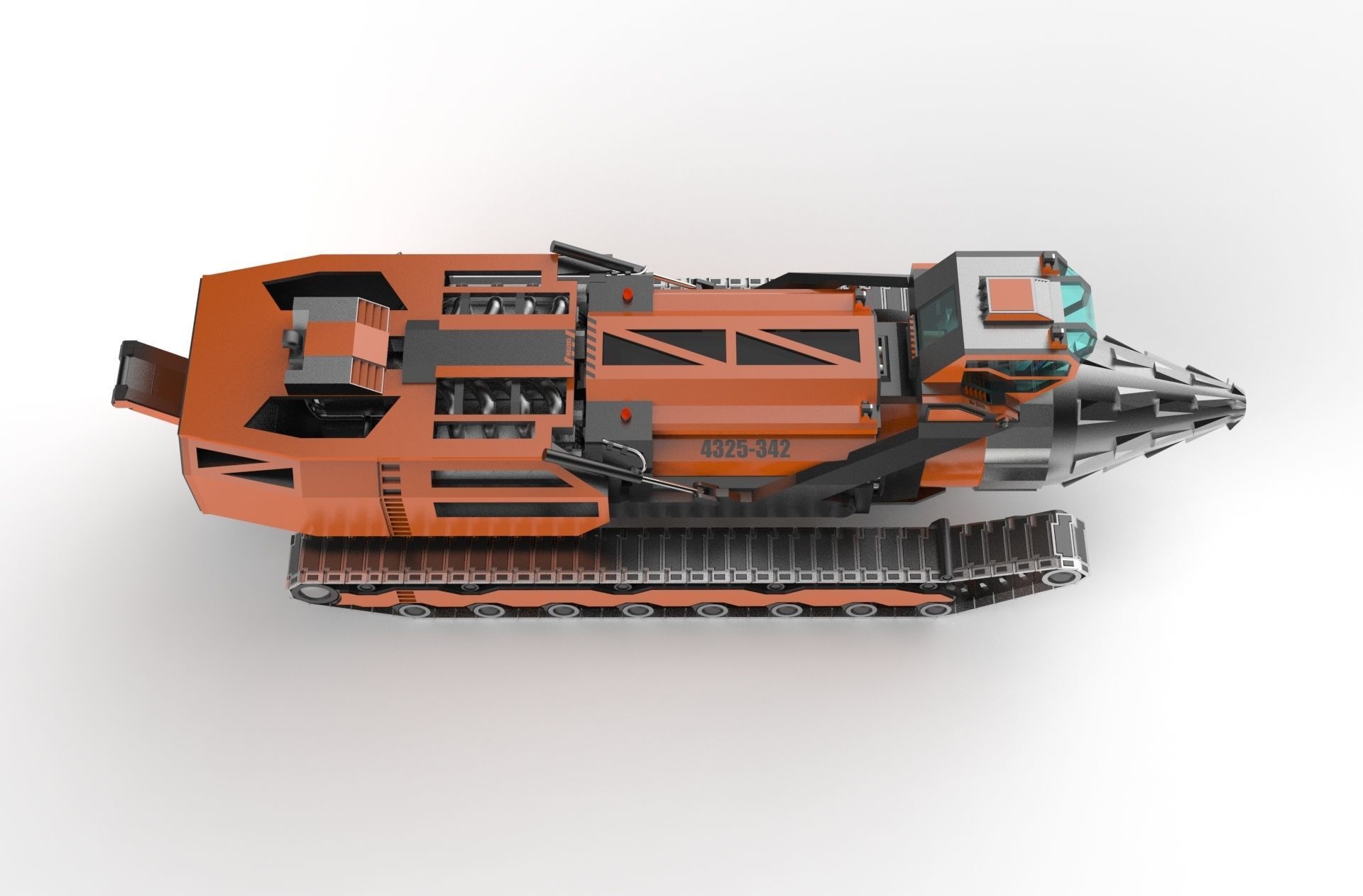 3d model Drill Mining Machine vehicle 3D model_4