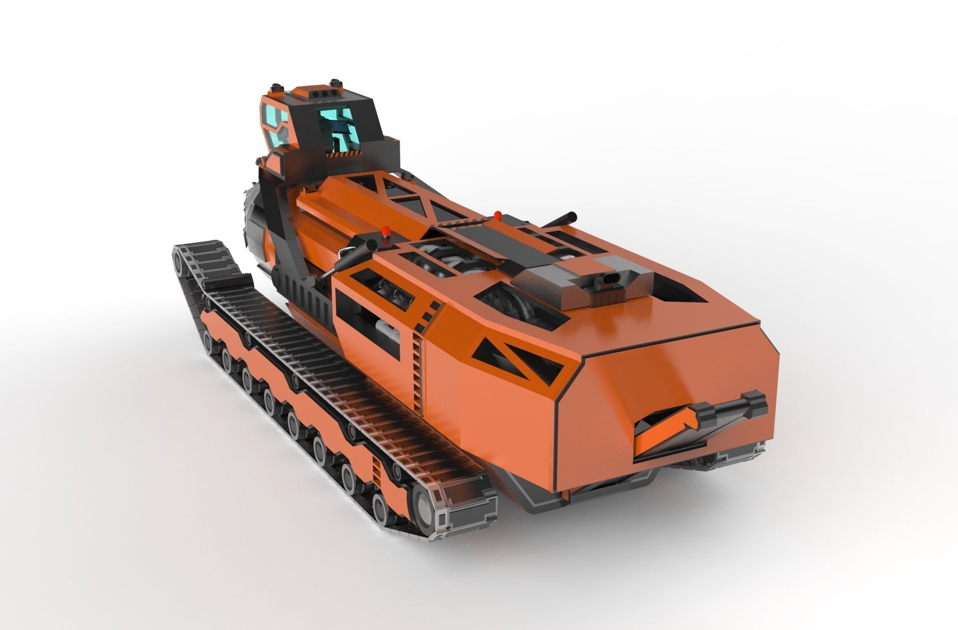3d model Drill Mining Machine vehicle 3D model_2